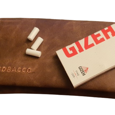 Kožna torbica za duvan sa posebnim pregradama za pribor