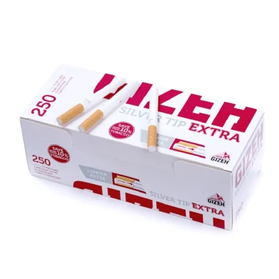 Pakovanje Gizeh SILVER TIP EXTRA 250 praznih tubica sa produženim filterom od 25mm