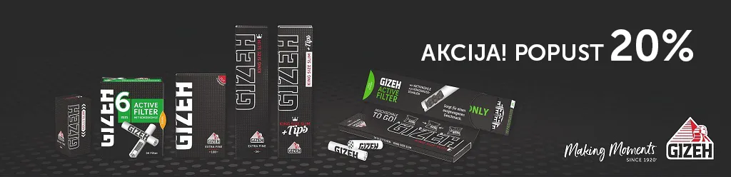 GIZEH Black proizvodi sa oznakom promo popusta od 20% na sve artikle iz selekcije.