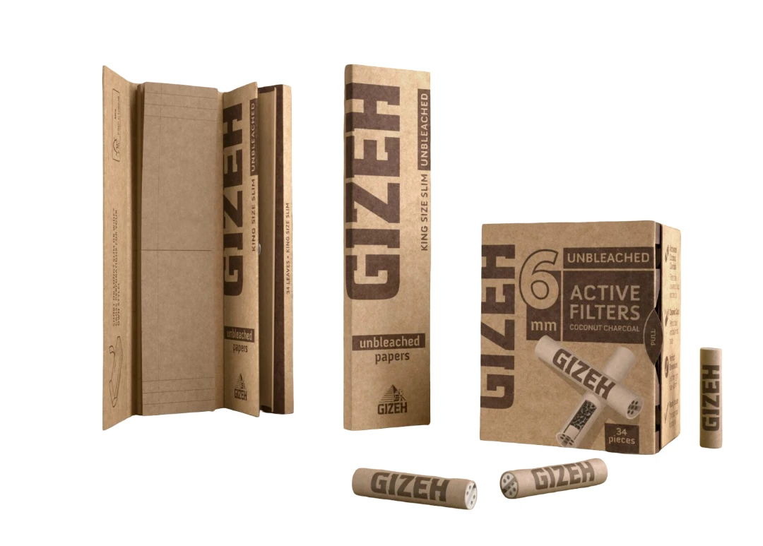 Unbleached organski papirići i filteri za motanje duvana u ekološkim pakovanjima