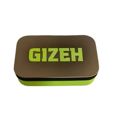 Gizeh Accessories Tin metalna kutija sa tamnozelenim dizajnom i logotipom